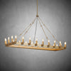 JC Caminare Vintage Filament Rectangular Chandelier