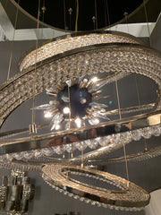 JC Aleron Crystal Ring Sputnik Chandelier