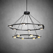 JC Newton Two-Tier Round Chandelier 48"