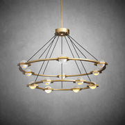 JC Newton Two-Tier Round Chandelier 48"