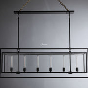 JC Belmont Glass Lantern Rectangular Chandelier 54"