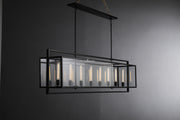 JC Belmont Glass Lantern Rectangular Chandelier 72"