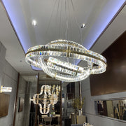 JC Aquinox 3-Tier Round Crystal Ring LED Chandelier