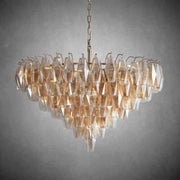 JC Italian Modern Glass Tiered Round Chandelier