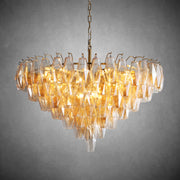 JC Italian Modern Glass Tiered Round Chandelier