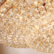 JC Aniston Luxury Gold Crystal Chandelier for High-Ceiling Living Rooms and Foyers