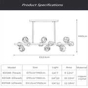 JC Kayamanti Crystal Linear Chandelier