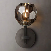 JC Seaver Smoke Glass Short Wall Sconce