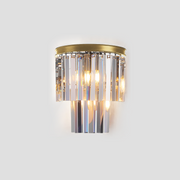 JC Beckett 2-Tier Crystal Semi-Round Sconce