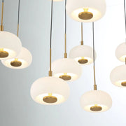 JC Alabaster 19 Lights Round LED Chandelier