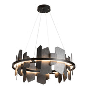 Thalassa Large Hand Made Slate and Steel Chandelier