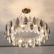 JC Luxirious Leaf Ring Chandelier 19"