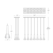 JC Microphone Linear Crystal Chandelier