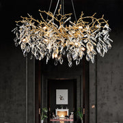 JC Lorna Gold Chandeliers Tree Branch Kitchen, Modern Crystal Chandelier