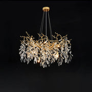 JC Lorna Gold Chandeliers Tree Branch Kitchen, Modern Crystal Chandelier