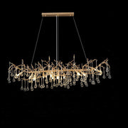 JC Lorna Gold Contemporary Crystal Hanging Lighting Fixture For Dining Room