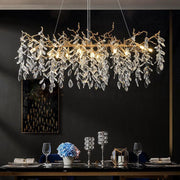 JC Teardrop  Gold Contemporary Crystal Hanging Lighting Fixture For Dining Room