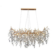 JC Lorna Gold Contemporary Crystal Hanging Lighting Fixture For Dining Room