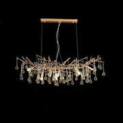 JC Lorna Gold Contemporary Crystal Hanging Lighting Fixture For Dining Room