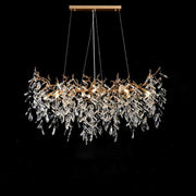 JC Lorna Gold Contemporary Crystal Hanging Lighting Fixture For Dining Room