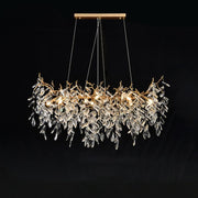 JC Lumanna Linear Gold Chandeliers Tree Branch Kitchen, Gold Chandelier