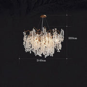 JC Lorna Modern Gold Chandelier Light Fixture, Round Branch Chandelier