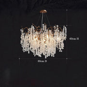 JC Akari Modern Gold Chandelier Light Fixture, Round Branch Chandelier