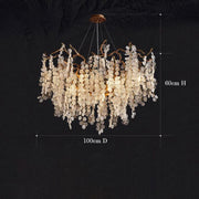 JC Akari Modern Gold Chandelier Light Fixture, Round Branch Chandelier