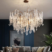 JC Akari Modern Gold Chandelier Light Fixture, Round Branch Chandelier