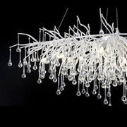 JC Aqua Modern Raindrop Tree Branch Crystal Chandelier 47.5" L