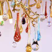 JC Lorna Teardrop Colorful Dining Branch Chandelier