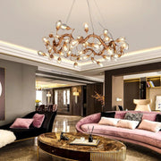 JC Lotus Brass Chandeliers