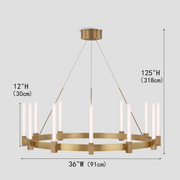 Brass Frame Round Chandelier 36" 42"