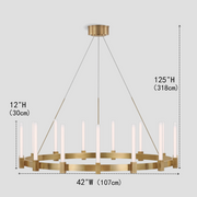 Brass Frame Round Chandelier 36" 42"