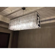 JC Fendi Modern Rectangular Crystal Chandelier