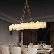 Noes Alabaster Modern Snowflake Linear Chandelier