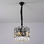 JC Morry Black Clear Crystal Pendant Chandelier