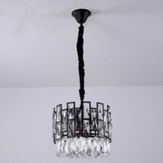 JC Morry Black Clear Crystal Pendant Chandelier