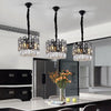 JC Morry Black Clear Crystal Pendant Chandelier