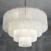 JC Alabaster Modern Multi-Layer Round Chandelier 31"