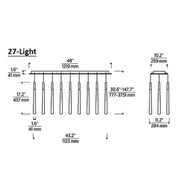 Noland 27-Light Linear Crystal Chandelier 48" - jchandelier