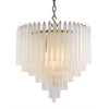 Nova Modern Glass Chandelier - Nickel