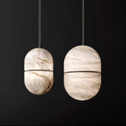 JC Alabaster Oval Art Pendant Light