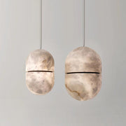 JC Alabaster Oval Art Pendant Light