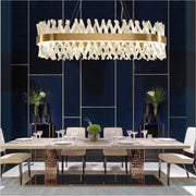 JC Wave Oval Crystal Chandelier