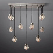 Pearls Spherical Modern Rectangular Chandelier 36”