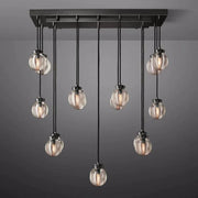 Pearls Spherical Modern Rectangular Chandelier 36”