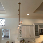 JC Seaver Crystal Kitchen Island Pendant Light Rod