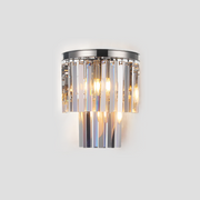 JC Beckett 2-Tier Crystal Semi-Round Sconce