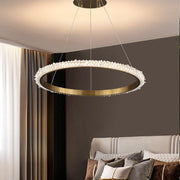 JC Contemporary K9 Crystal Halo Ring Foyer Chandelier